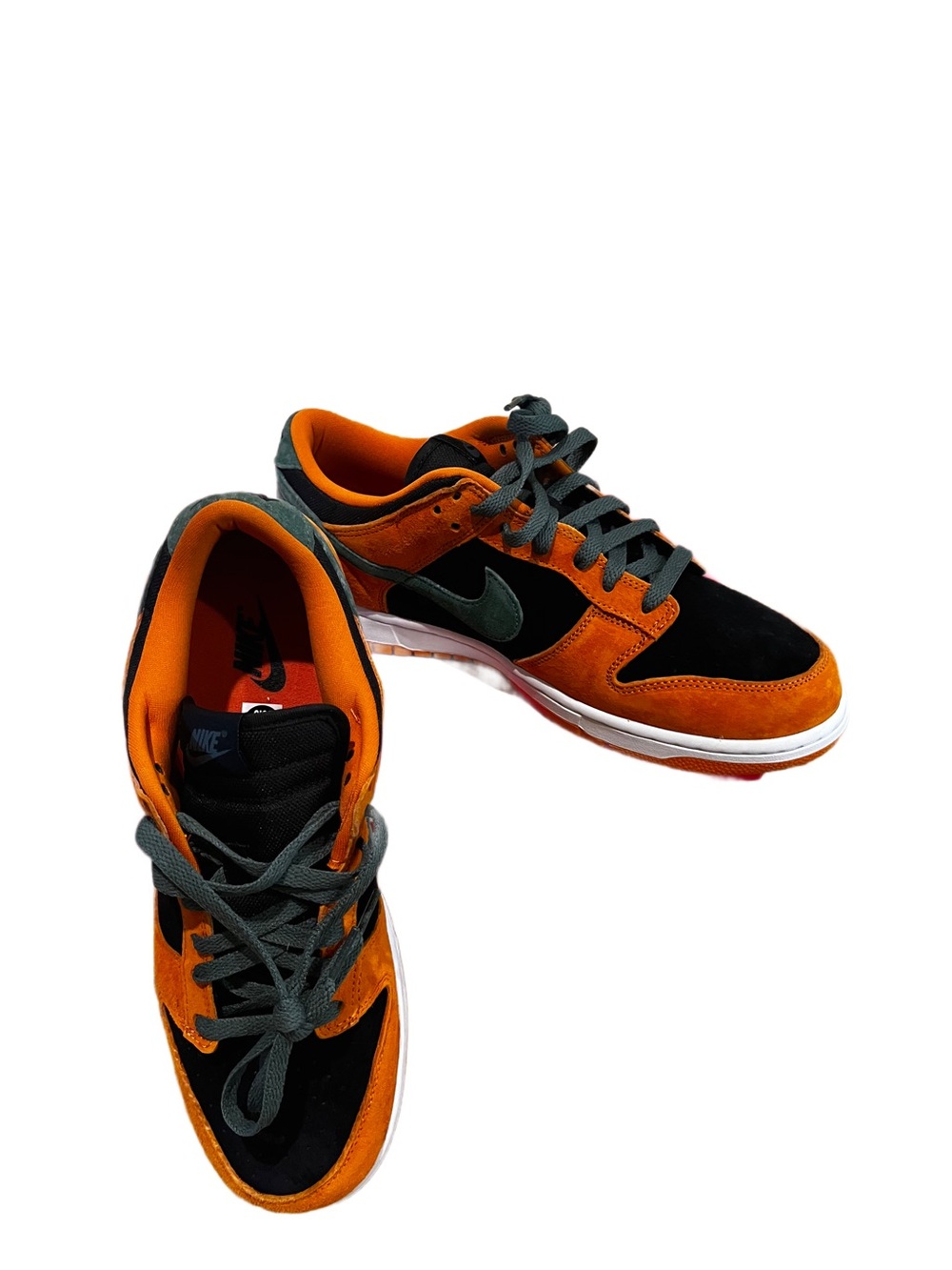Nike Dunk Low SP Ceramic Orange Black Green Suede DA1469-001 Sneaker Size 10.5